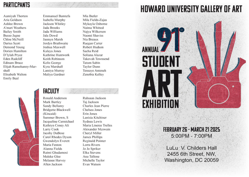 Howard University 91st Annual Student Exhibition Brochure (Front & Back Pages)