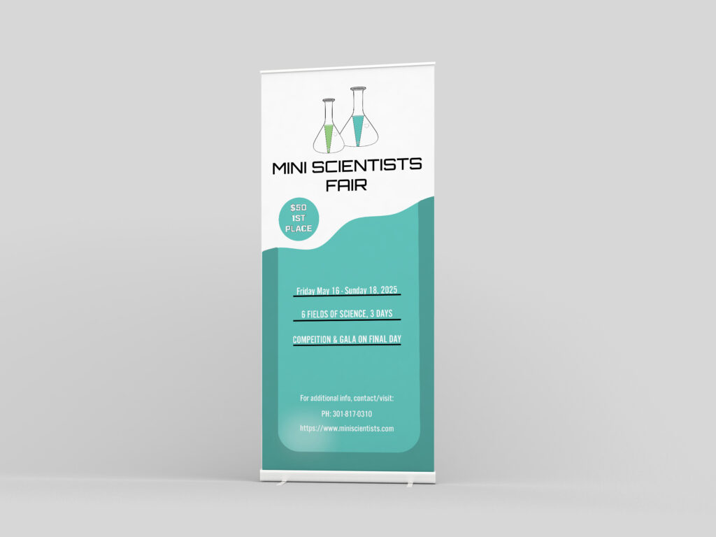 Mockup of Mini Scientists retractable banner