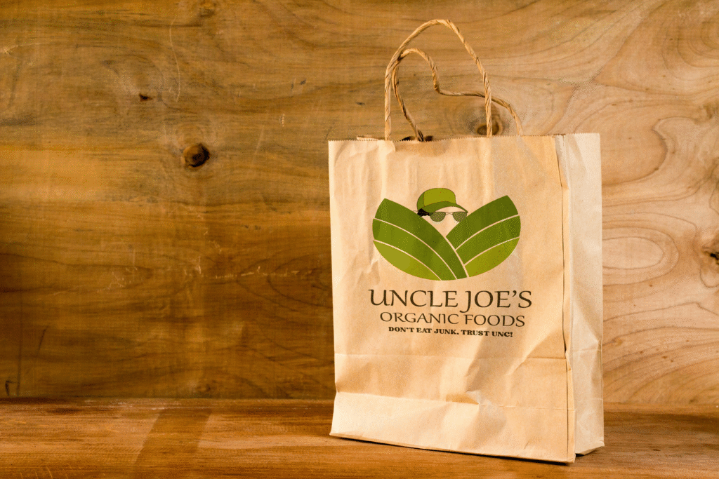 Reusable bag for Uncle Joe's Organic Foods