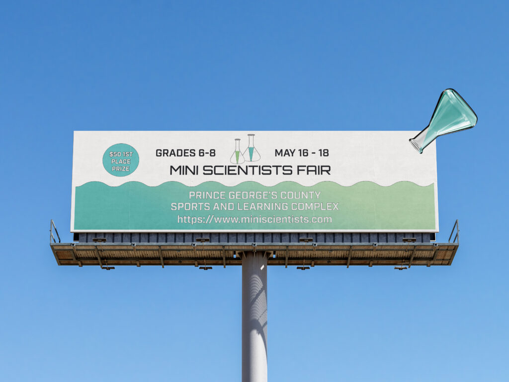 Mockup of Mini Scientists Billboard