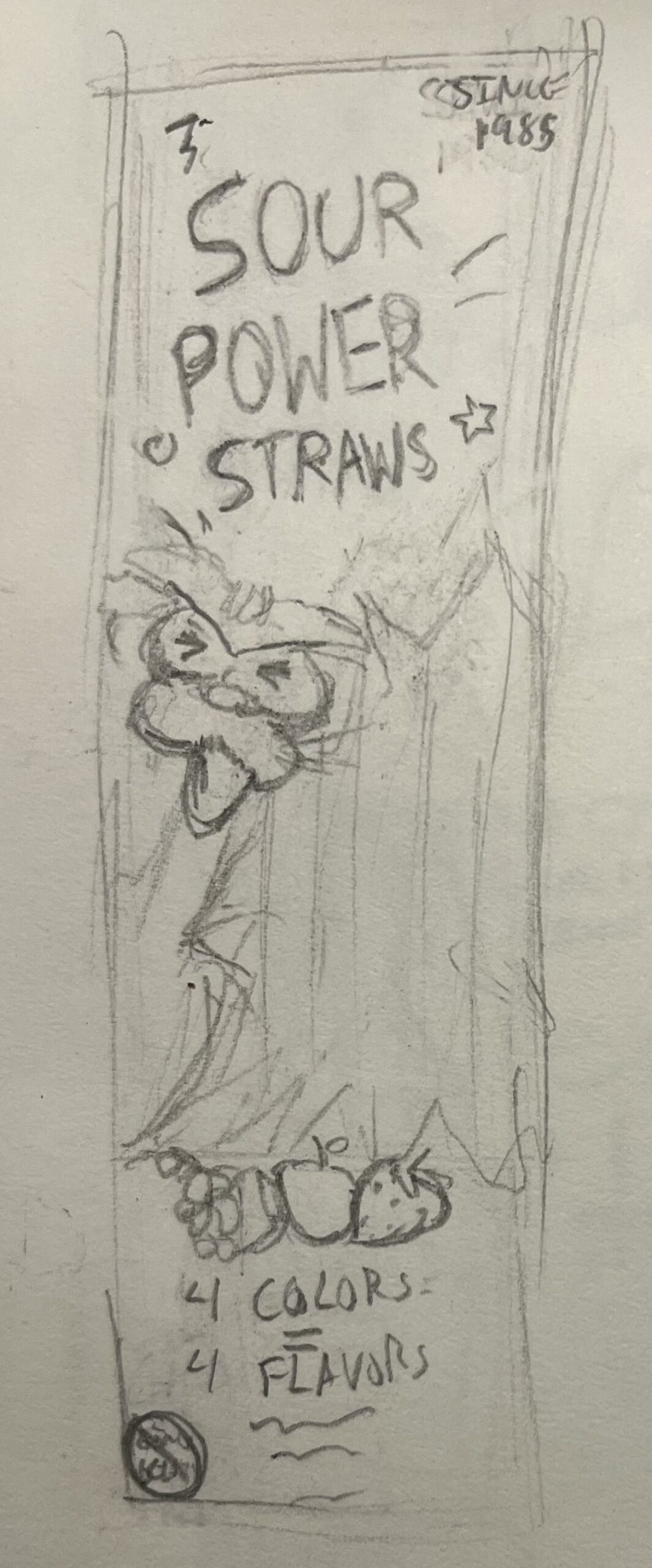 Sketch for my packaging redesign of Sour Power Sortz